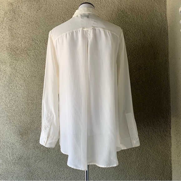 “Bass” Ivory Silk Button Down Shirt size XL - Picture 3 of 10